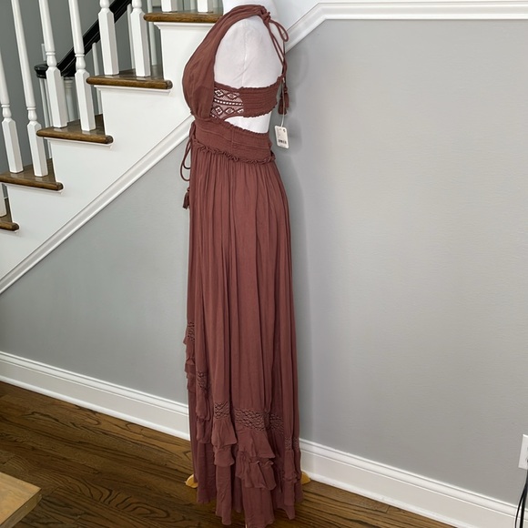 Free People Santa Maria Maxi Dress in Mink/Chocolate - Picture 5 of 8